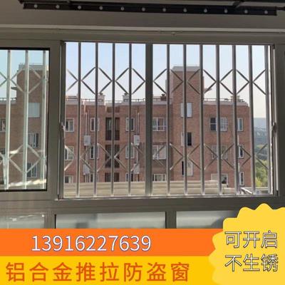 上海定做推拉防盗窗 新款铝合金防护窗 儿童安全防护栏伸缩防盗门