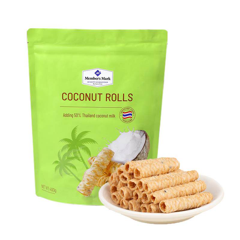 【会员甄选】山姆代购MM泰国进口椰香脆卷糕点椰子蛋卷休闲小零食