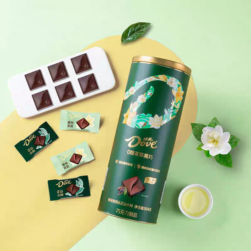 山姆湾 德芙茉莉0糖茶萃黑巧504g 东方茶韵黑巧克力节日送礼
