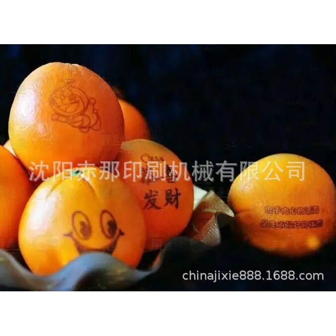 沈阳水果印字机专业厂家 在苹果橙子上印字印图案移印机