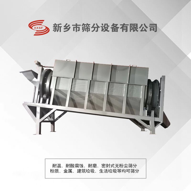 新乡生产滚筒筛机制砂自然沙筛分全密封滚筒筛沙机圆形有轴大产量