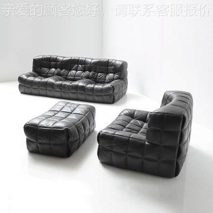 客淇 华夫格休闲皮艺发宇家用厅QY-S1566复古懒人榻榻米小户型阳