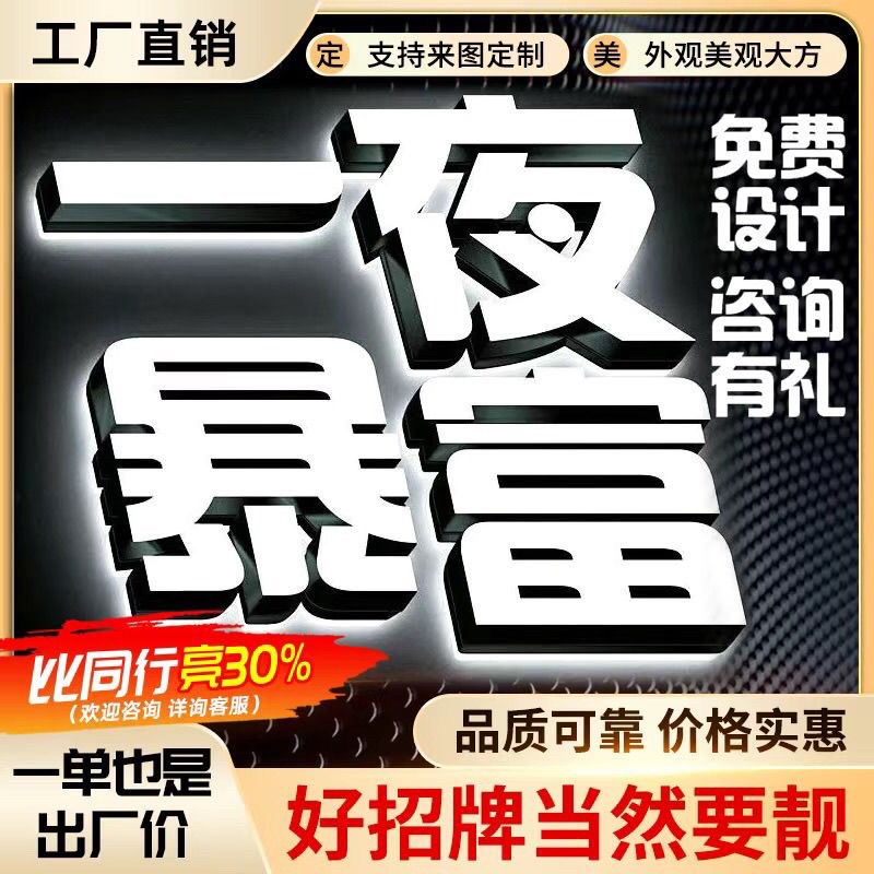 迷你招牌发光字灯箱发光字招牌门头招牌广告门头