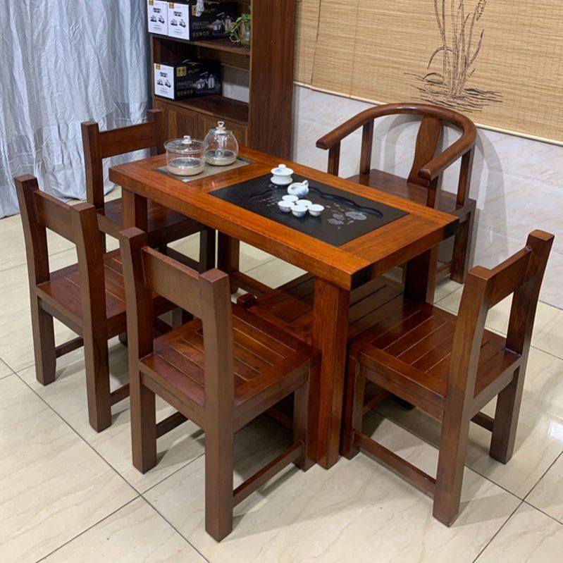 船木茶桌椅茶台功夫实木装小桌子一体阳台休闲茶几