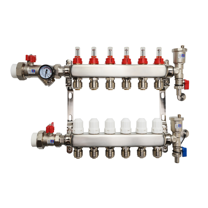 天一 金牛地暖地热集分水器30不锈钢通径高端家装大流量智能温控