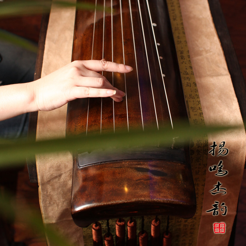 扬鸣古琴老杉木演奏级绿绮式古琴纯手工生漆初学古琴送桌送