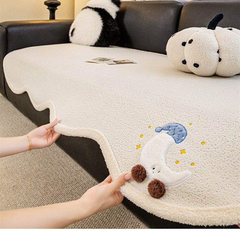 防猫抓秋冬毛绒沙发垫加厚保暖2新款卡通固定防滑直排坐垫盖布,居家布艺,沙发垫,淘宝优惠券,粉丝福利购,淘宝优惠卷