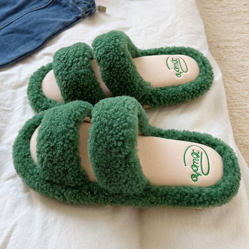 毛毛拖鞋女冬季室内家居毛绒少女心厚底口棉拖鞋女士外穿秋冬天