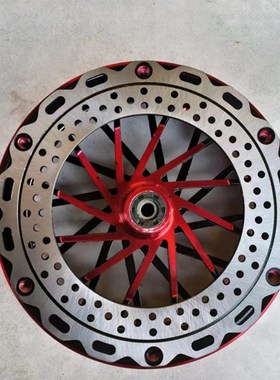 电动车电摩碟刹铝轮轮毂反碟刹改装前轮真空胎寸新车