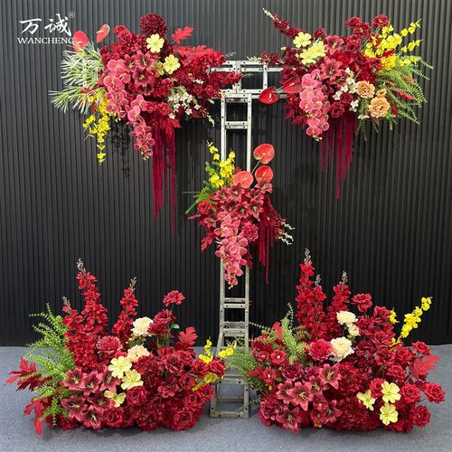 新款家有喜事五件仿真红色艺婚庆布置迎宾婚礼假绢装饰