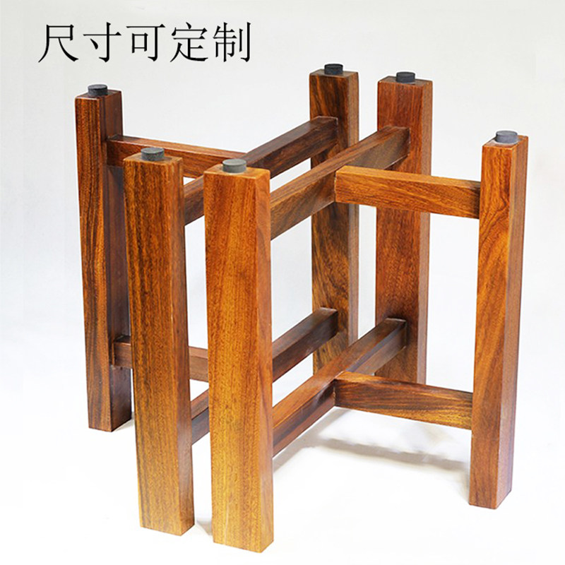 实木支架胡桃木奥坎大板茶餐桌腿木头桌脚架桌子腿支撑架台面