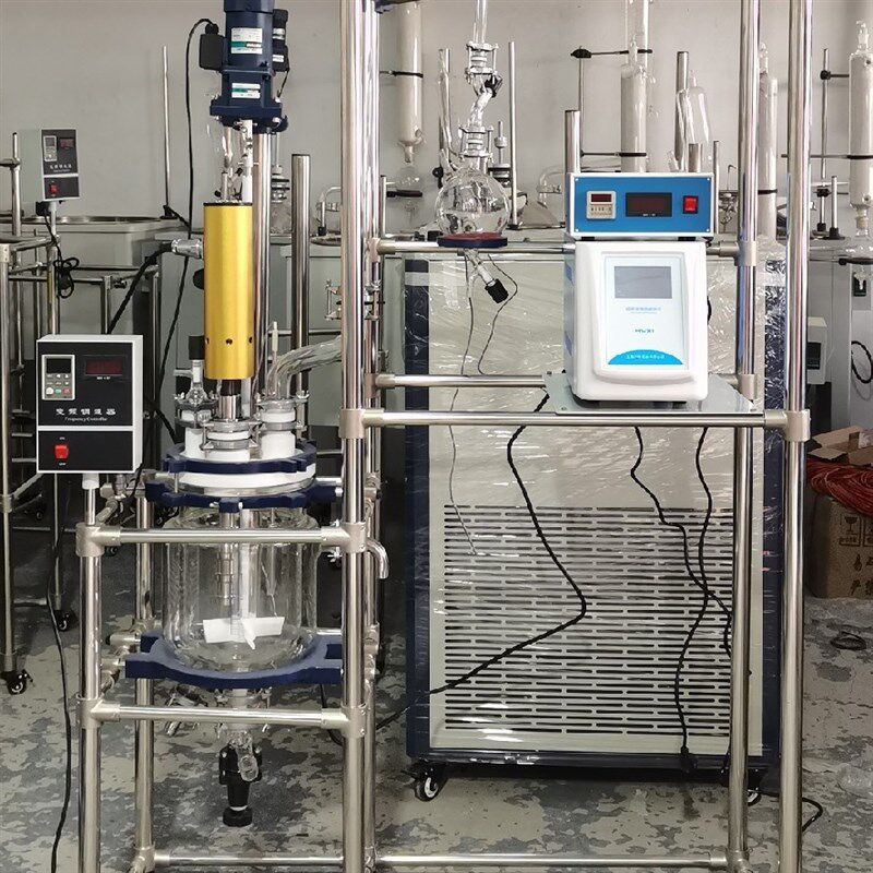 单层玻璃反应釜 智能加热恒温玻璃反应器10L 20L 0L L100L