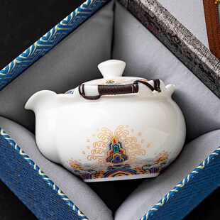羊脂玉手抓壶茶杯单个大号白z瓷盖碗防烫家用功夫茶具一人茶碗