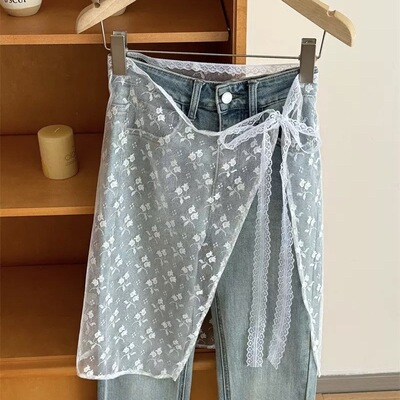 小众ins博主叠穿蕾丝半身裙