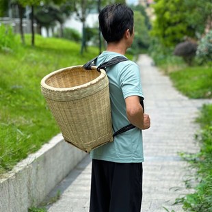 背篓竹编农用家用手工编制背篼背箩筐道具古风竹筐竹制品竹编篮子