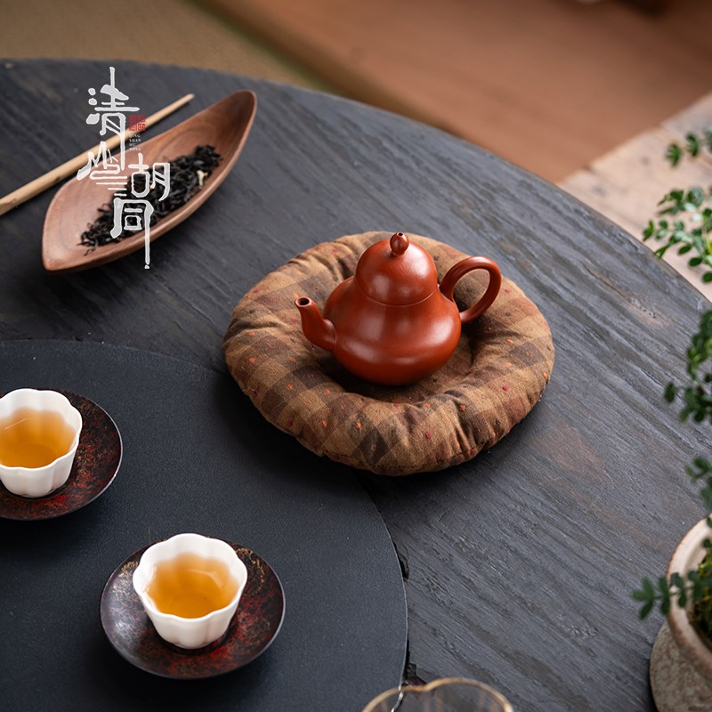 山胡同布艺壶承垫香云纱养壶垫复古功夫茶具隔热垫