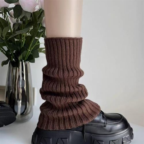 %羊绒针织袜女秋冬护脚踝小腿堆堆袜中长筒日系时尚百搭瘦