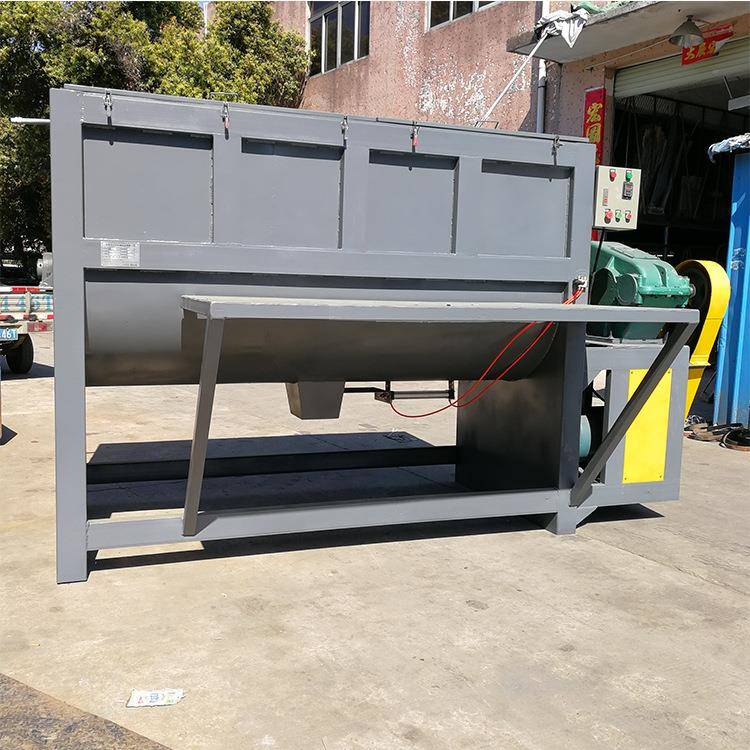 惠州厂家生产有机肥卧式搅拌机桶体内部304全不锈钢拌料机