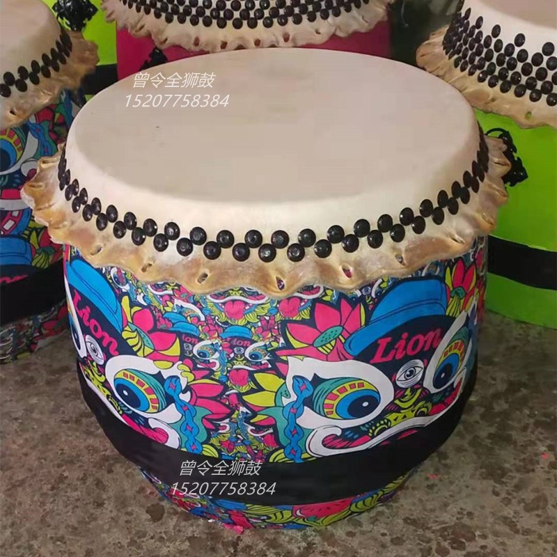 精选光滑白牛皮鼓舞狮鼓演y出用品醒狮鼓大鼓大制作工艺精良