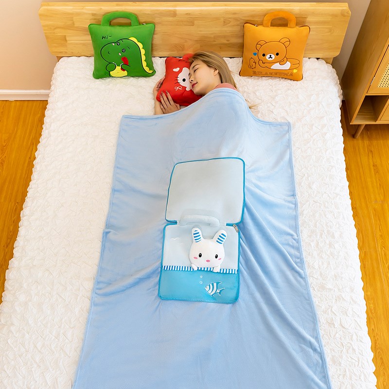 抱枕被子两用加厚空调毯子午睡办公室枕头被汽车载靠枕折叠二合一