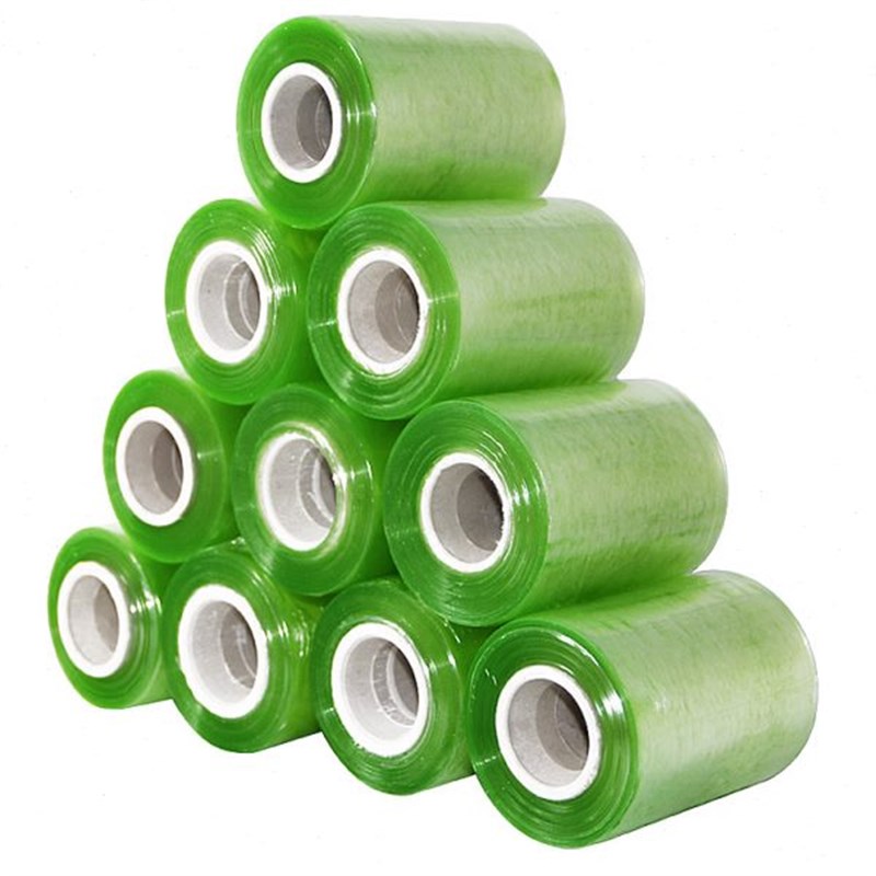 PVC缠绕膜绿色透明小卷工业电线缆包装膜果树嫁接打包塑料拉伸膜