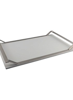 现代简约金属皮革方形手提香薰收纳托盘客厅卧室玄关软装家居饰品