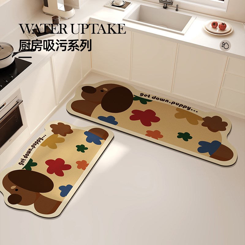 厨房地垫卡通异形吸水垫易打理吸油防滑可擦免洗防油耐脏地毯