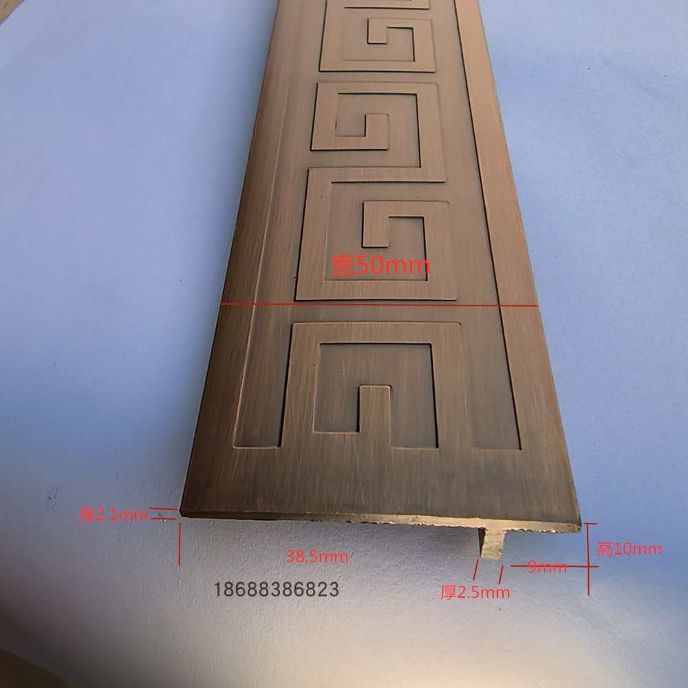 回雕花玄关t屏风 铜条镶嵌墙装饰压条字形压型背景铜铜条门古铜色