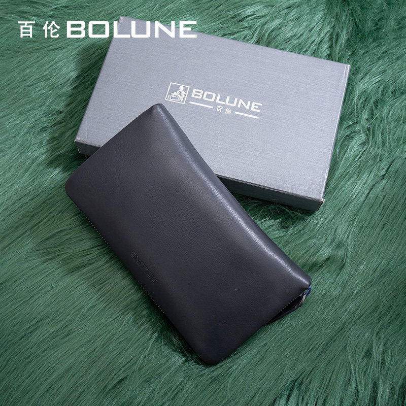 百伦BOLUNE手拿包男真皮手包男士包包手提包钱包牛皮男式手机包