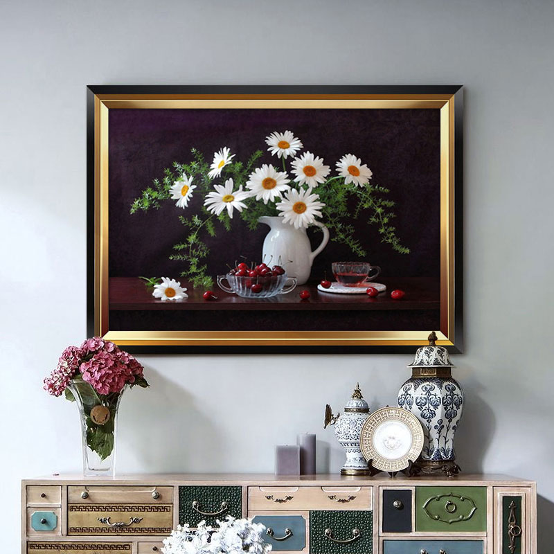 美式餐厅装饰画水果壁画轻奢客厅玄关油画欧式酒店饭厅背景墙挂画图片