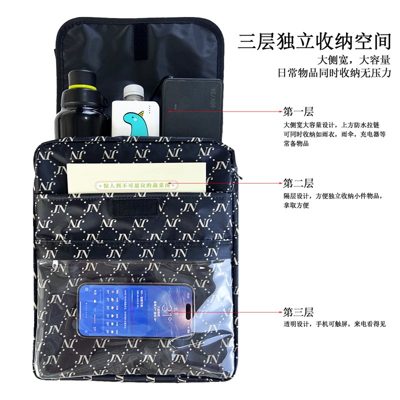 2023款电动车前置挂包新升级加厚防泼水电平车挂兜时尚带拉链实用