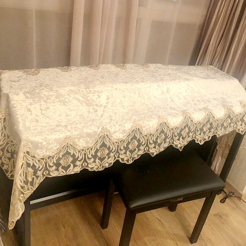 电钢古筝盖巾钢琴巾蕾丝钢琴半罩欧式风格公主风防尘盖布绒布琴套