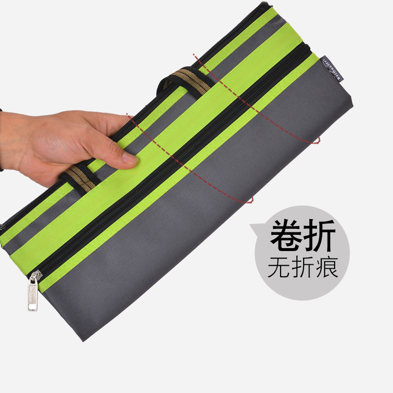 贝多美文件袋帆布拉链大容量档案袋牛津布办公会议包公文袋学生用