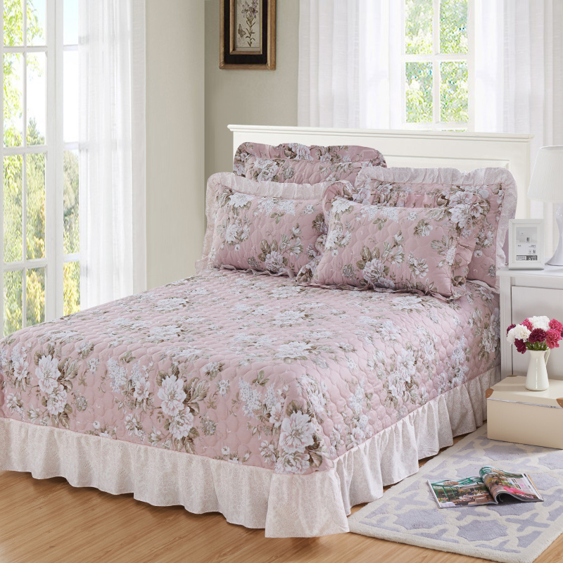 冬季加厚全棉床单单件夹棉防滑床盖三件套榻榻米床铺纯棉床上用品