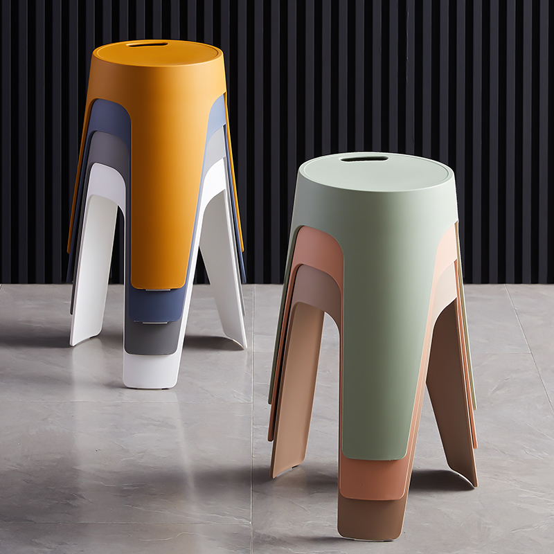 塑料凳子家用加厚大人客厅餐桌可叠放高凳创意简约经济型熟胶板凳