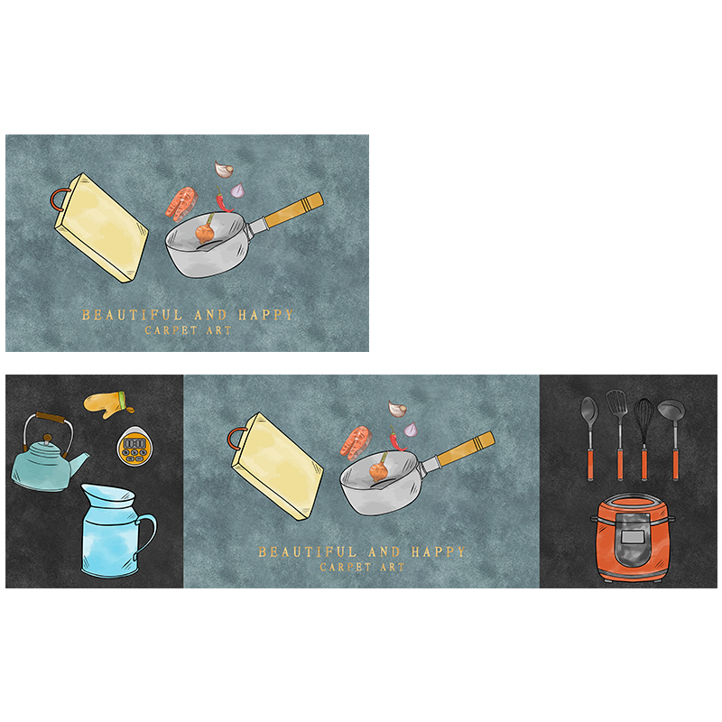 厨房地垫防滑防油长条垫子家用吸水吸油耐脏脚垫进门地毯免洗可擦