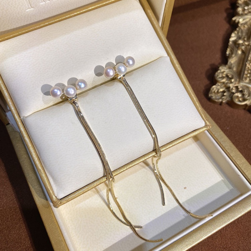 srrmhyn韩国耳环2022新款潮气质精致珍珠网红长款流苏耳钉耳环耳