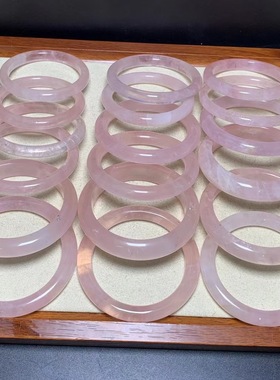 冰透粉水晶手镯粉晶手镯