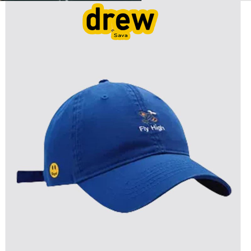 Drew  Sava笑脸帽子卡通刺绣棒球帽男女百搭防晒鸭舌帽潮显脸小