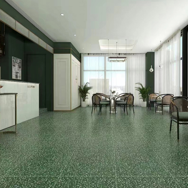 网红餐饮连de锁店红黄绿蓝色水磨石地砖600X1200哑光彷古砖彩色瓷