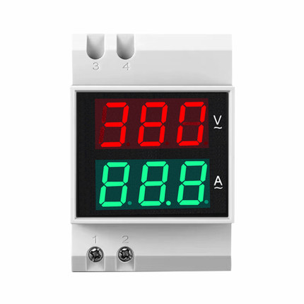 导轨式交流电压f电流表数显双显家用220v三相380v智能空开D52-204
