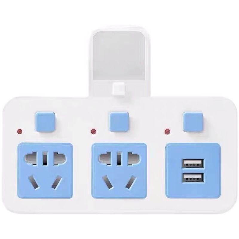 独立开关插座无线国标多孔位插头转换器多功能排插带USB/开关夜灯