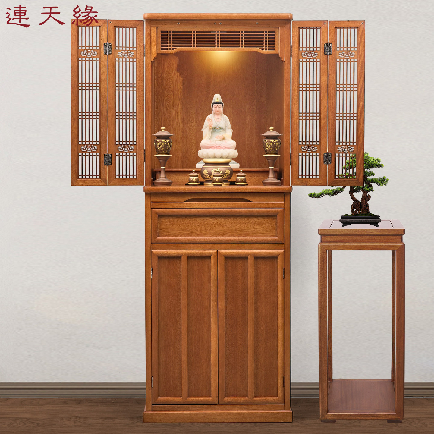 佛龛立柜新中式现代供桌神台实木家用财神爷佛柜佛台观音菩萨贡台