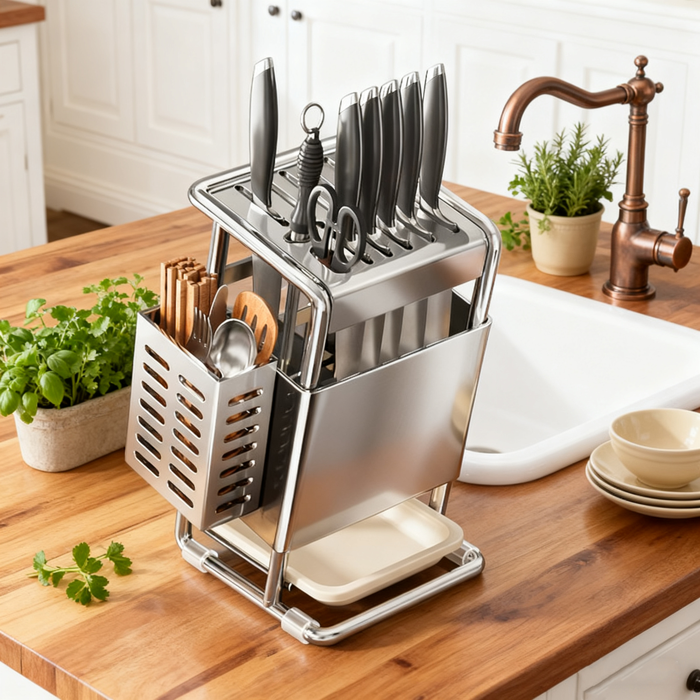 不锈钢简约刀具收纳刀架置物架