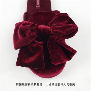 防滑家用软 新娘伴娘婚礼拖i鞋 婚鞋 秋冬室内家居地板欧式 丝Q绒拖鞋