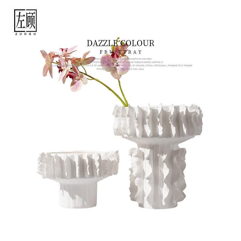 左顾现代简约陶瓷花瓶摆件样板间售楼处工作室客厅玄关家居装饰品