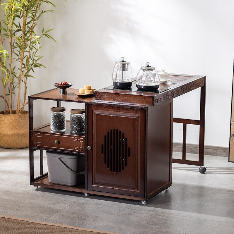 阳台移动多功能实木简约泡茶台家用茶桌旋转茶水柜茶几轻奢小茶车,住宅家具,家用茶台/茶桌,淘宝优惠券,粉丝福利购,淘宝优惠卷