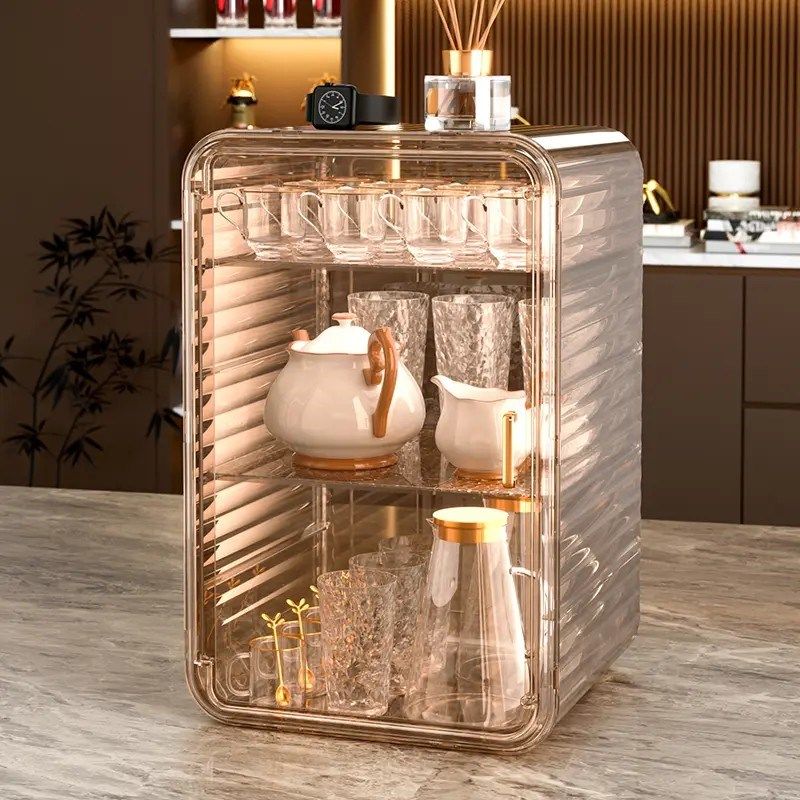 【包邮】杯子收纳置物架茶杯防尘杯架茶具收纳柜咖啡储物沥水架,收纳整理,桌面收纳盒,淘宝优惠券,粉丝福利购,淘宝优惠卷