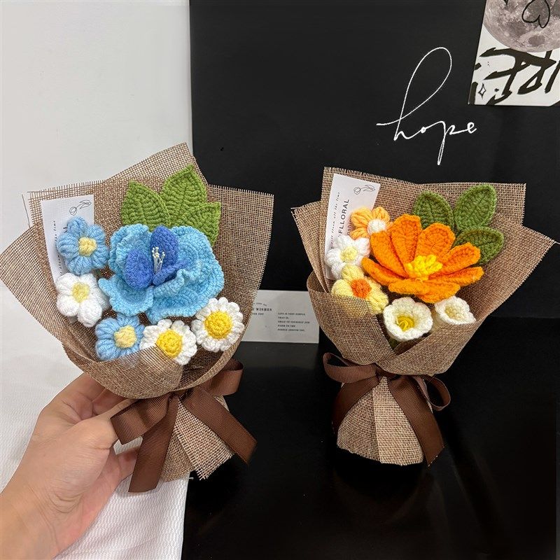 教师节礼物针织花束手工编织实用毛线花玫瑰花送女友老师生日礼物,鲜花速递/花卉仿真/绿植园艺,仿真花,淘宝优惠券,粉丝福利购,淘宝优惠卷