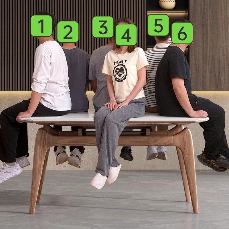 北欧简约岩板伸缩折叠实木餐桌椅组合家用原木风方变圆网红桌子,住宅家具,岩板餐桌,淘宝优惠券,粉丝福利购,淘宝优惠卷